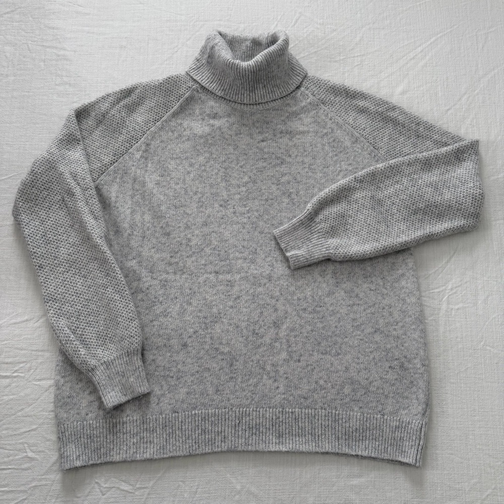 LOFT Light Gray Knit Turtleneck Sweater